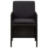 vidaXL Patio Chairs 4 pcs Set - Poly Rattan, Black with Cushions - Modern Style, Weather Resistant - 3 of 4