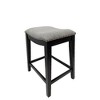 Carolina Living Sawyer 25" Saddle Counter Stool - Set of 2 - Antique Black - Grey Chenille Upholstery - 2 of 4
