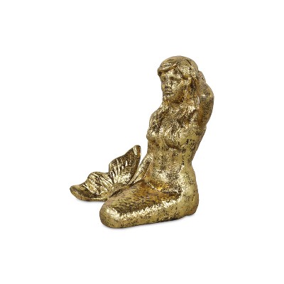 Cheung's Ceili Golden Cast Iron Mermaid Statue