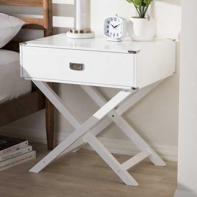 Curtice Contemporary White 1-Drawer Wooden Nightstand
