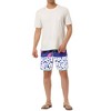 TATT 21 Men's Casual Lightweight Drawstring Waist Contrast Color Printed Board Shorts - image 2 of 4