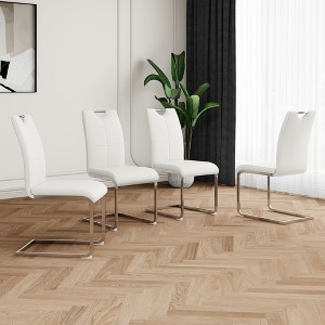 KTMBDW Dining Kitchen Modern Chairs with Metal Legs and PU Leather Cushion for Living Room Bedroom Outdoor Lounge - 1 of 4