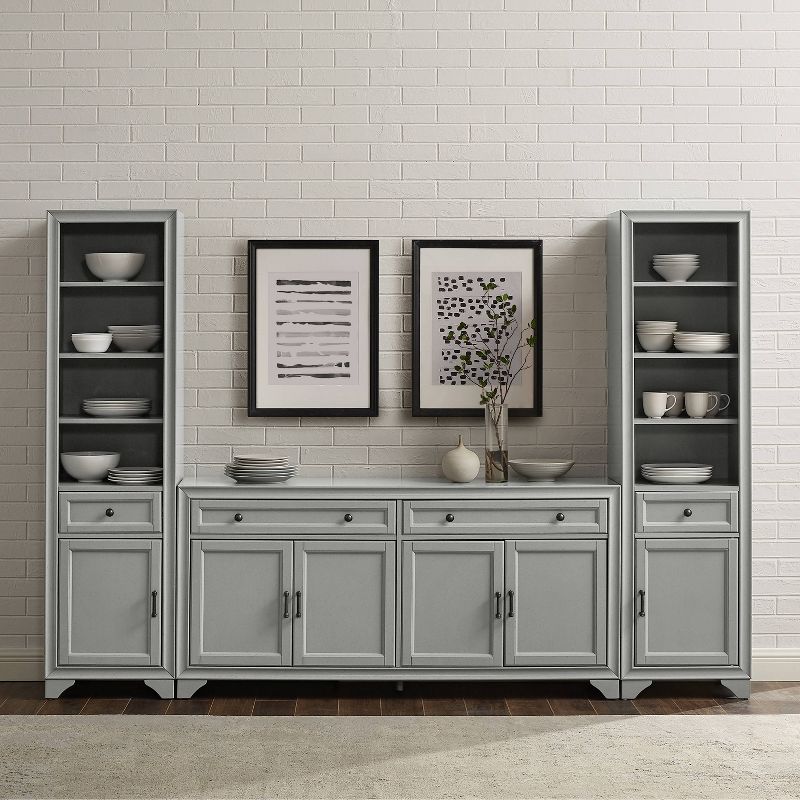 3pc Tara Sideboard and Bookcase Set Distressed - Crosley, 3 of 13
