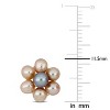EVERLY JEWELRY | Sterling Silver 3-4mm Pink and Gray Cultured Freshwater Pearl Flower Design Stud Earrings - 2 of 4
