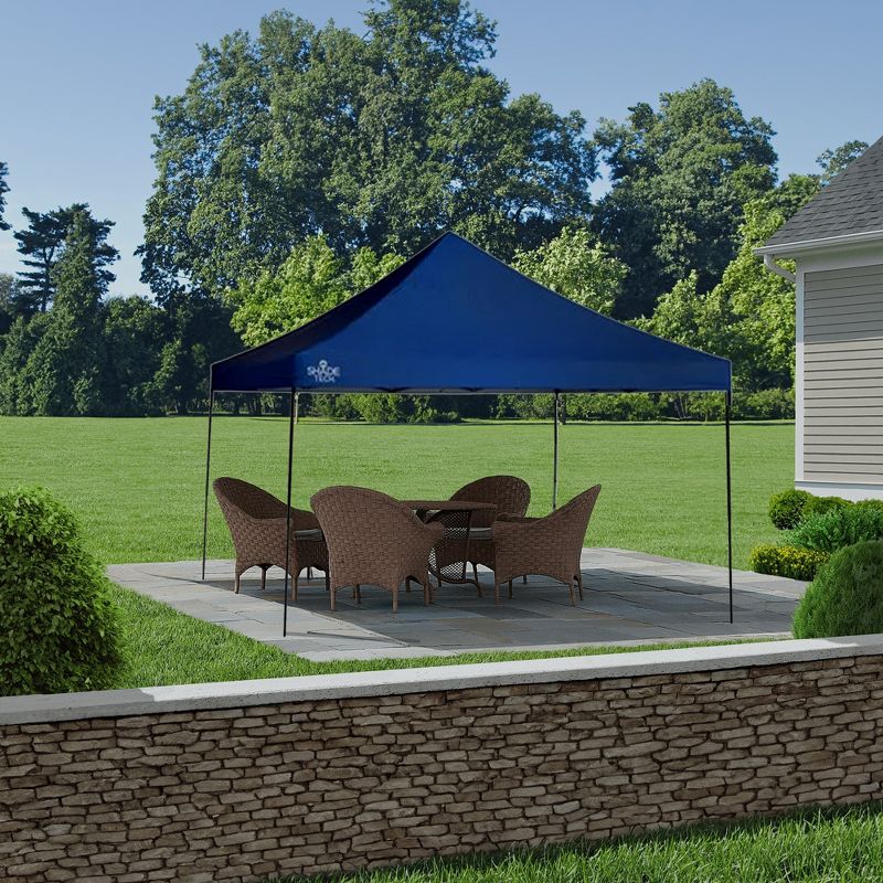 Quik Shade 10 by 10 Foot Shade Tech Foldable and Portable Single Push Instant Canopy with Central Hub for Outdoor Recreational Activities, Blue, 5 of 7