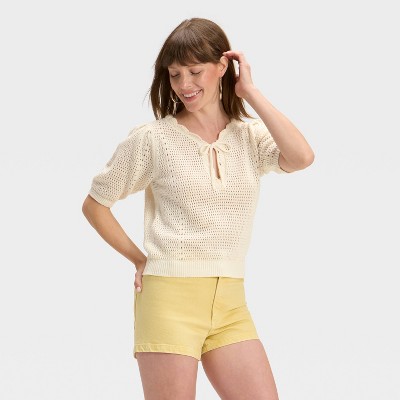 Women's Short Sleeve V-Neck Pullover Sweater - Universal Thread™