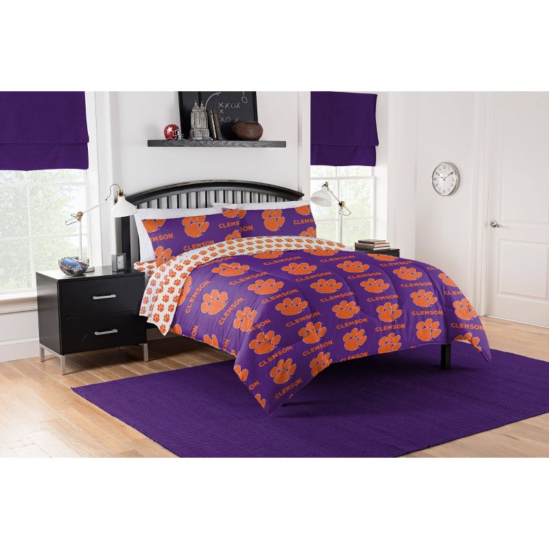 NCAA Clemson Tigers Rotary Bed Set, 1 of 4