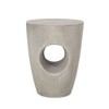 CAVINAS Round Top Patio End Table, Drum Shape Outdoor End Tables with Sculptural Hollow Design, Outdoor Lightweight Concrete Side Table - 2 of 4