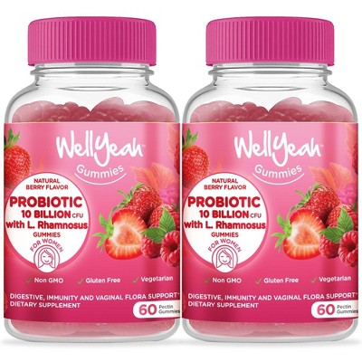 WellYeah Probiotics For Women Gummies (2 Pack) - 10 BILLION CFU - 60 Gummies