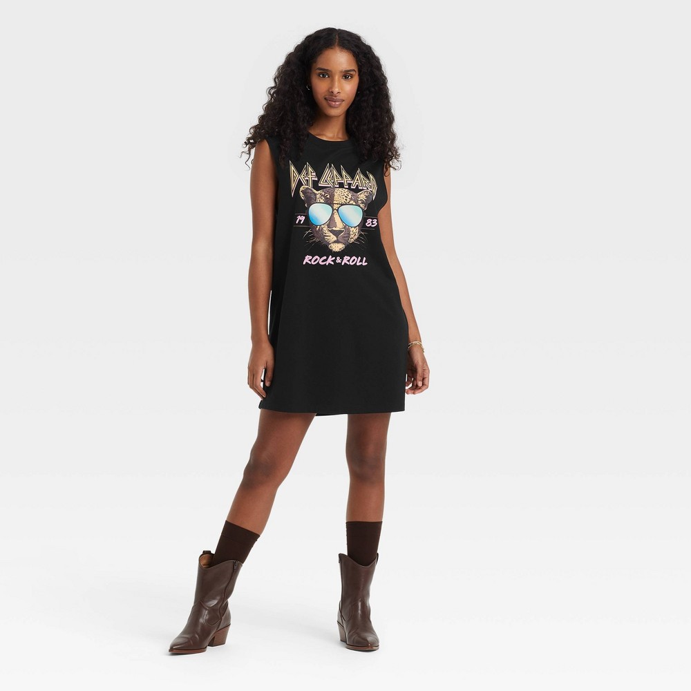 Women's Def Leppard Graphic Tank Dress - Black L