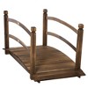 Outsunny 4.7' Garden Bridge, Arc Wood Footbridge, Decorative Pond Bridge with Side Rails - 4 of 4