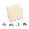 Staples 100% Recycled Manila File Folders Letter 3-Tab 100/Box (246850) TR246850-CC - 2 of 4