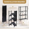 SUGIFT 4-Tier Storage Shelf Foldable Metal Shelving Units with Wheels, Black - 4 of 4