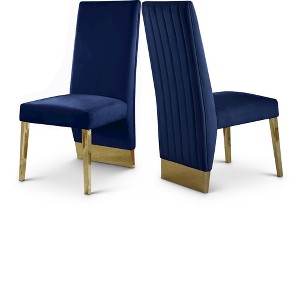 Meridian Furniture,Porsha Velvet Dining Chair, Set of 2 - 1 of 4