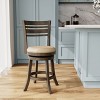 NicBex Dining Chairs Upholstered Chair Bar Height Chairs Slat Back Swivel Chair Leather Accent Seat for Kitchen - 3 of 4