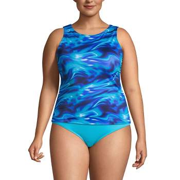 Women's Chlorine Resistant Smoothing Control High Neck Tankini Swimsuit Top