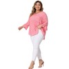 Agnes Orinda Women's Plus Size Babydoll Peplum High Low Hem V Neck 3/4 Sleeve Trendy Tops - 3 of 4