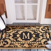 Monogram MON219 Hand Hooked Outdoor Door Mat - Black - 2'6"x4' - Safavieh - 2 of 2