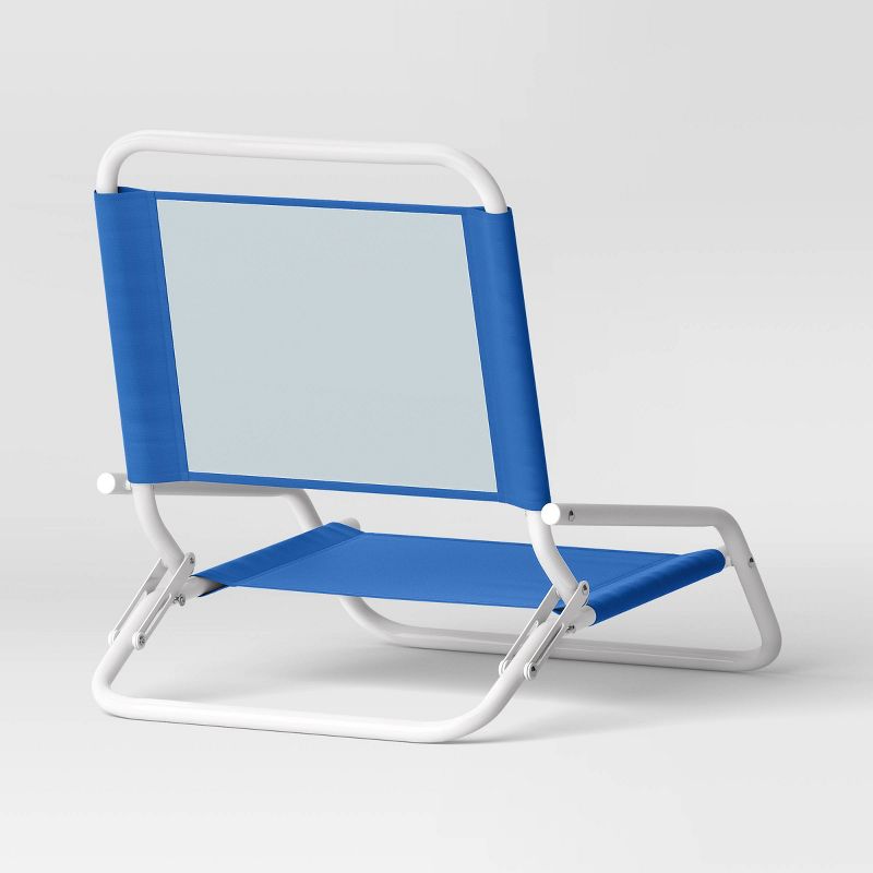 Recycled Fabric Outdoor Portable Beach Chair Blue - Sun Squad&#8482;, 3 of 5