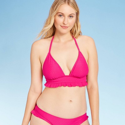 ruffle halter bikini top