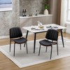APRILSOUL32.30"Dining Chairs Set of 2 Mid Century Modern Retro Faux Leather Chair with Bentwood Upholstered Seat( - 2 of 4