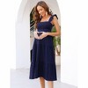 Clearlove Women Maternity Floral Dress Summer Sleeveless Ruffle Square Neck Dress - 3 of 4