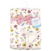 Hudson Baby Infant Girl Plush Blanket with Furry Binding and Back, Soft Painted Floral, One Size - 2 of 2