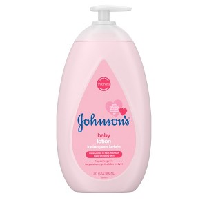 Johnson's Moisturizing Mild Pink Baby Body Lotion, Coconut Oil for Delicate Skin, Hypoallergenic - 27.1 fl oz - 1 of 4