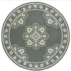 Oriental Weavers Marina 7764E Grey/ Ivory Indoor/Outdoor Area Rug - 7'10" Round - 1 of 4