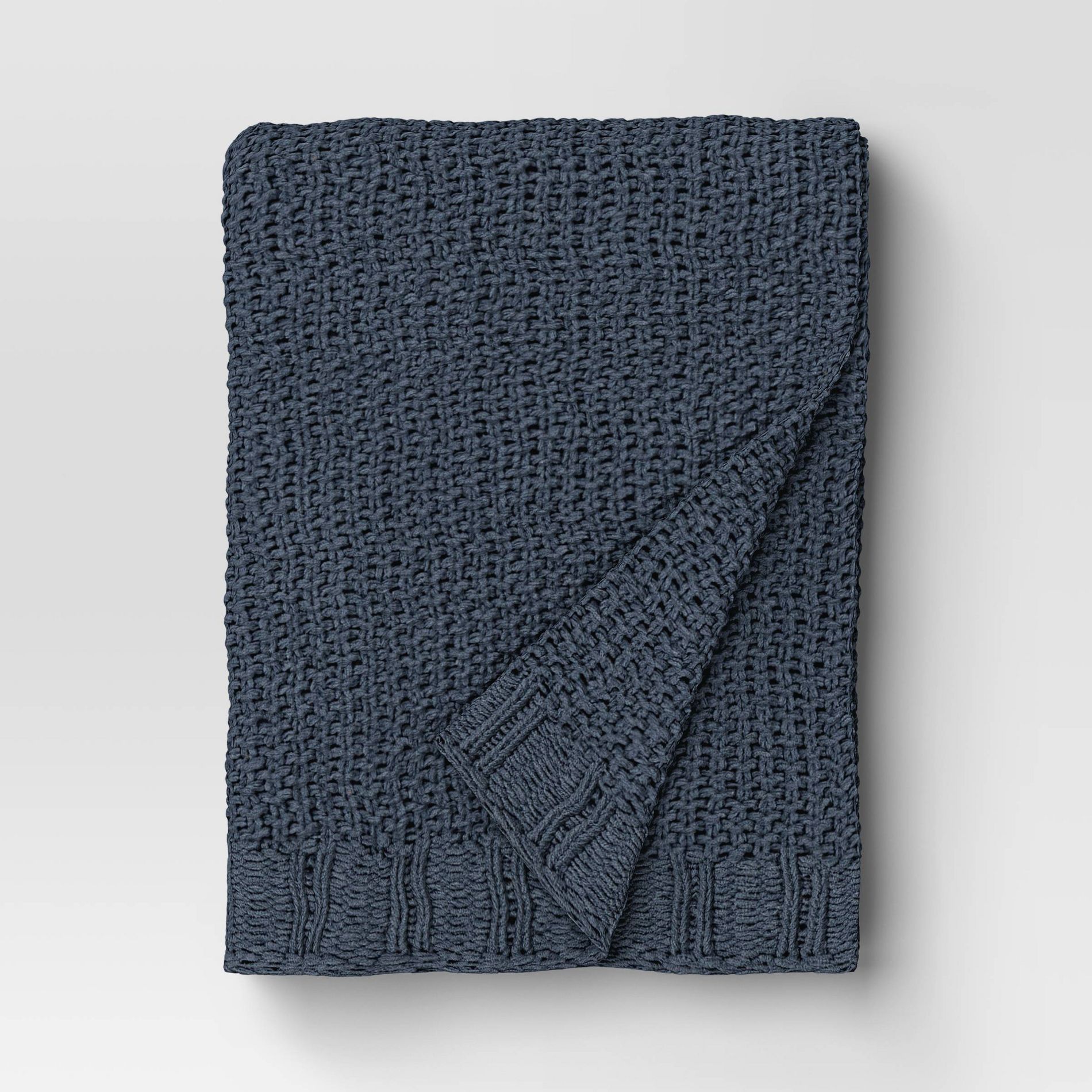 50"x60" Chenille Knit Throw Blanket Steel Blue - Threshold™