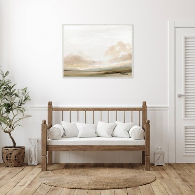 Southern Landscape Abstract Canvas Wall Art with White Floater Frame