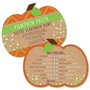 Big Dot of Happiness Pumpkin Patch - Selfie Scavenger Hunt - Fall, Halloween or Thanksgiving Party Game - Set of 12 - 1 of 4