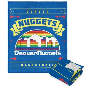 NBA Denver Nuggets Hardwood Classics Silk Touch Faux Shearling Throw Blanket - 1 of 4