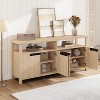 63 Inch Farmhouse TV Stand for TVs up to 70 Inch, Rustic Entertainment Center with 4 Door and Open Shelf, for Living Room, Bedroom - 4 of 4