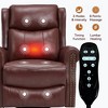 Heat Massage Recliner Chair with Rocker & 360° Swivel, Manual Handle, Fabric Upholstery for Living Room - 4 of 4