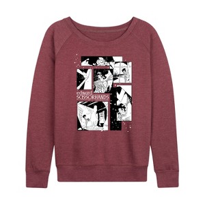 Women's - Edward Scissorhands -  Lightweight French Terry Wide Neck Long Sleeve Shirt - 1 of 4