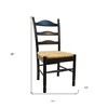 HomeRoots Straw And Black Wood Ladder Back Dining Side Chair - 3 of 4