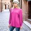 Amaryllis Women's Long-Sleeve Casual Boat Neck Loose-Fit Blouse Soft Stretchy Knit - 3 of 4