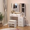 Vanity Desk with Mirror and Lights, Makeup Vanity Set with Drawers & Chair, 3 Light Mode and Brightness Adjusted, Dressing Table w/ Hairdryer Holder - 2 of 4