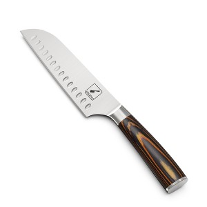 imarku Santoku Knife, 7 inch Kitchen Knife Sharp Cooking Knife Japanese Chef Knife - German HC Stainless Steel, Ergonomic Pakkawood Handle, Orange - 1 of 4
