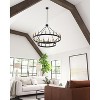 Dewdrop Farmhouse 36 Light Wagon Wheel Chandelier 47 inch 2 Tier Black Gold Socket Large Fixture E12 - 3 of 4