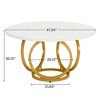 Resenkos Dining Table, Living Room Table,Round Dining Table for 4, Modern 47" Kitchen Table with Metal Base,White & Gold - 3 of 4