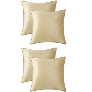 Unique Bargains Solid Velvet Home Decor Couch Sofa Living Room Throw Pillow Covers Pack of 4 - 1 of 4