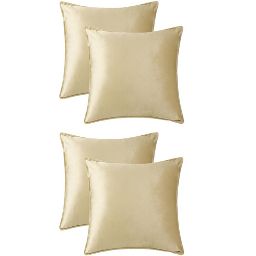Unique Bargains Solid Velvet Home Decor Couch Sofa Living Room Throw Pillow Covers Pack of 4