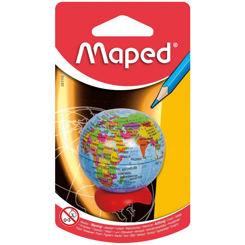 Maped® Globe 1-Hole Metal Canister Pencil Sharpener, Pack of 12, 2 of 5