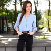 Anna-Kaci Women's V-Neck Blouse with Button Detail and Rolled Sleeves - image 4 of 4