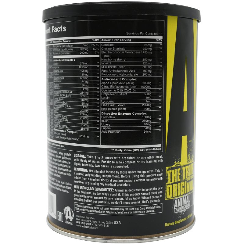 Universal Nutrition Animal Pak Multi-vitamins, Available in 15, 30, and 44 packs, 4 of 5