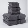 Plazatex All Season Towel Set Soft and Absorbent Fabric for Bathroom Needs 6 Piece  Grey - image 2 of 4