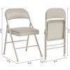 2 Pack Beige Folding Chairs With Padded Cushion and Back, Folding Chairs for Outside - 2 of 4