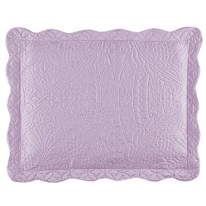 Collections Etc Demi Oversized Textured Medallion Design Scalloped Edge Pillow Sham - 1 of 3